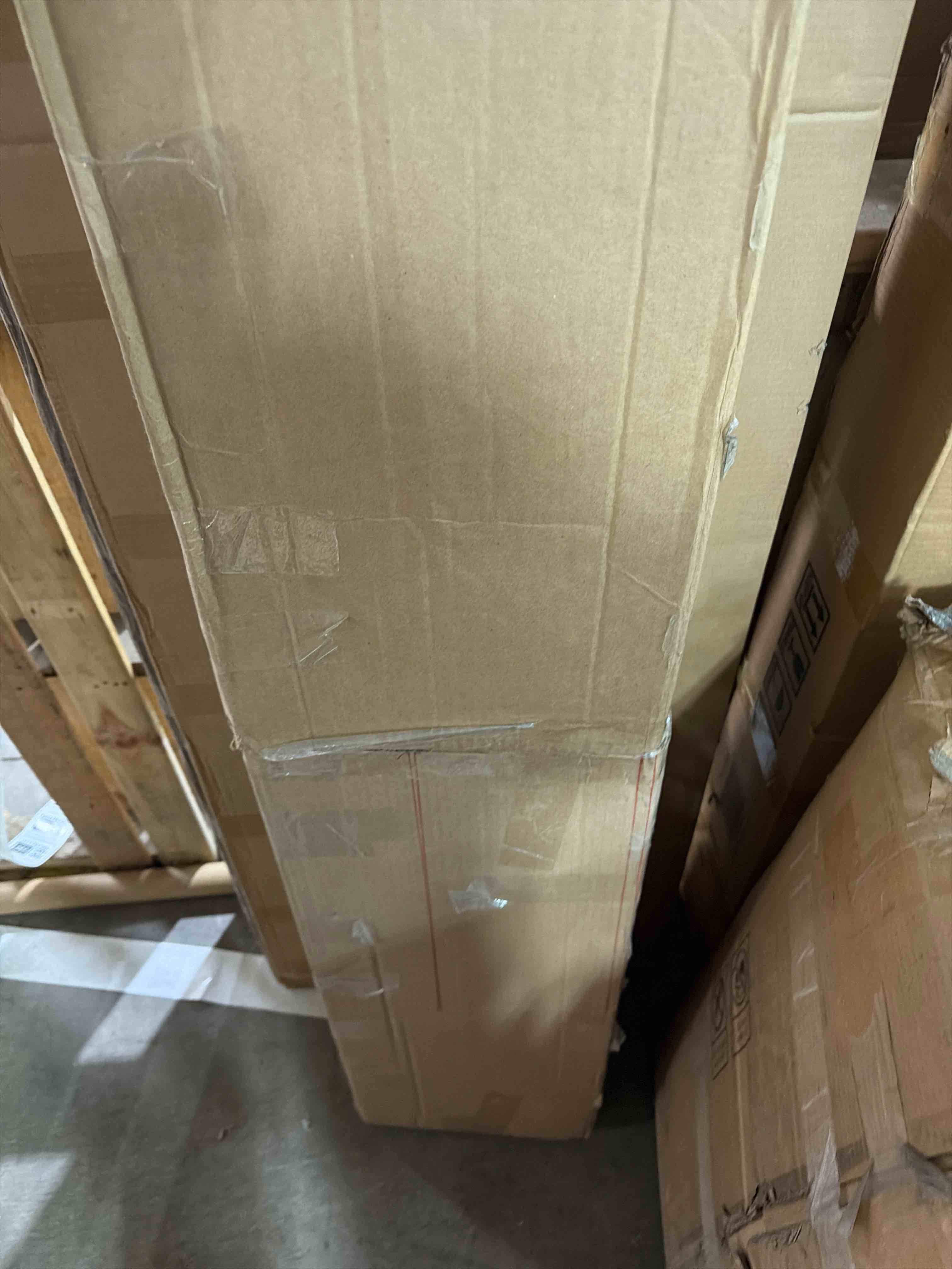 Condition photo showing As Is for Modway Anya Upholstered White Platform Bed with Wood Slat Support in Queen