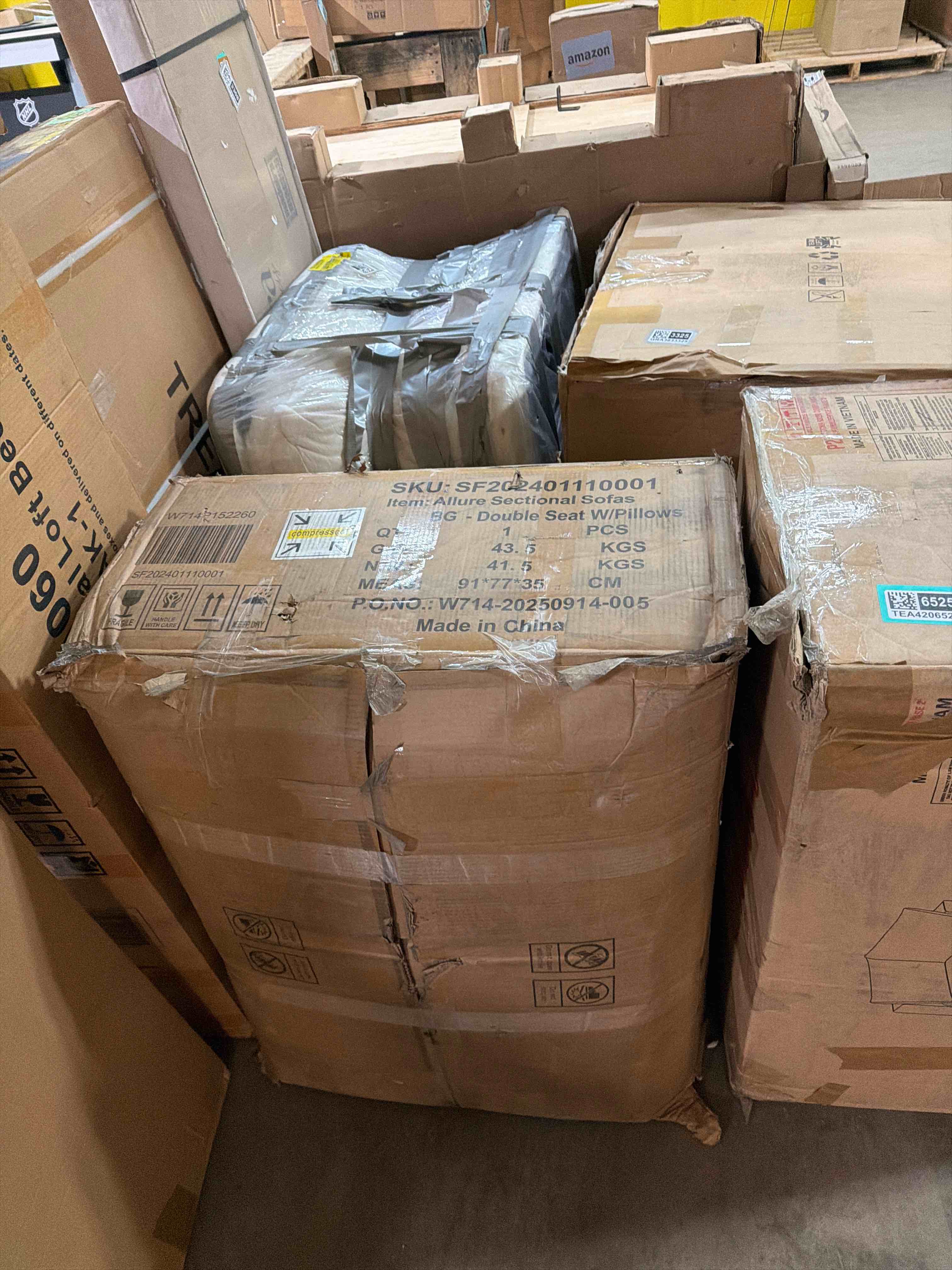 Condition photo showing As Is for Modern Fabric Loveseat Sofa Couch 4408037499