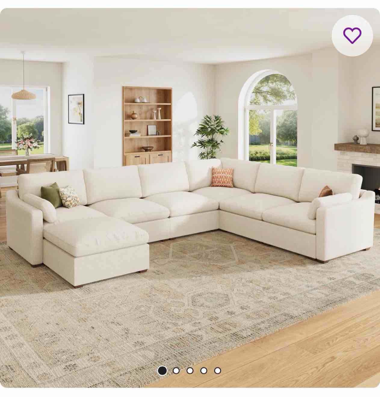 Abramson U-Shaped Chenille Sectional Cloud Sofa with Chaise