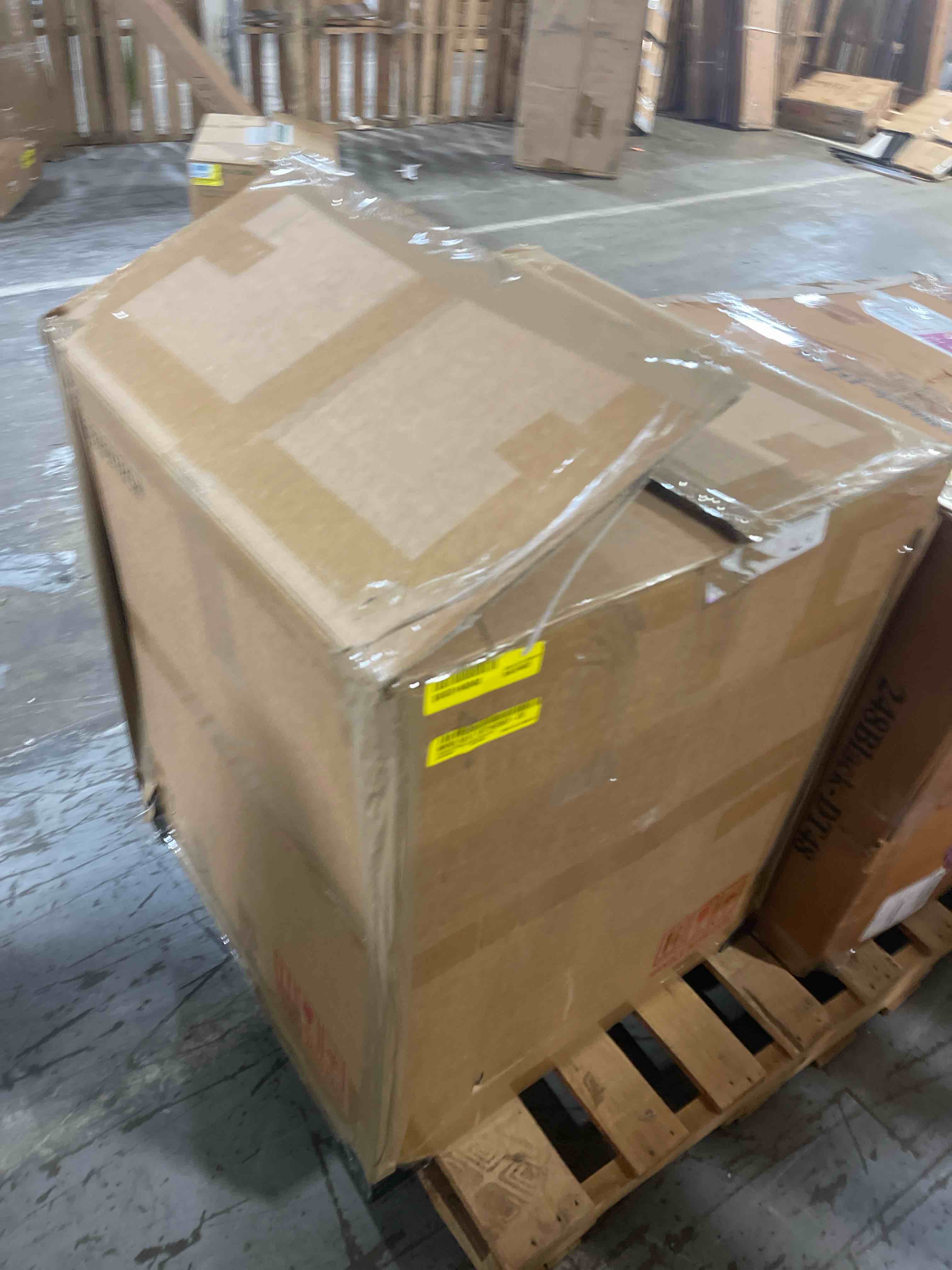 Condition photo showing As Is for Mid-Century Modern Farmhouse Round Sintered Stone Pedestal Dining Table With Lazy Susan For 4/6/8/10