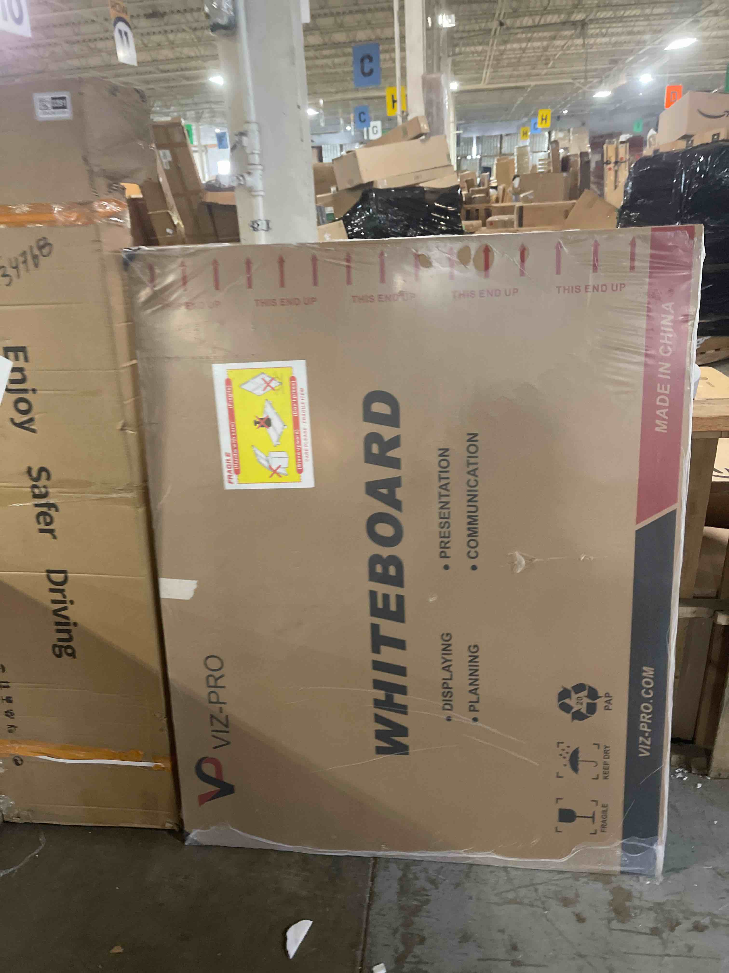 Condition photo showing New/Like New for VIZ-PRO Dry Erase Board/Magnetic Whiteboard, 72 x 40 Inches, Large Wall Mounted Board for School Office and Home 72"W x 40"H