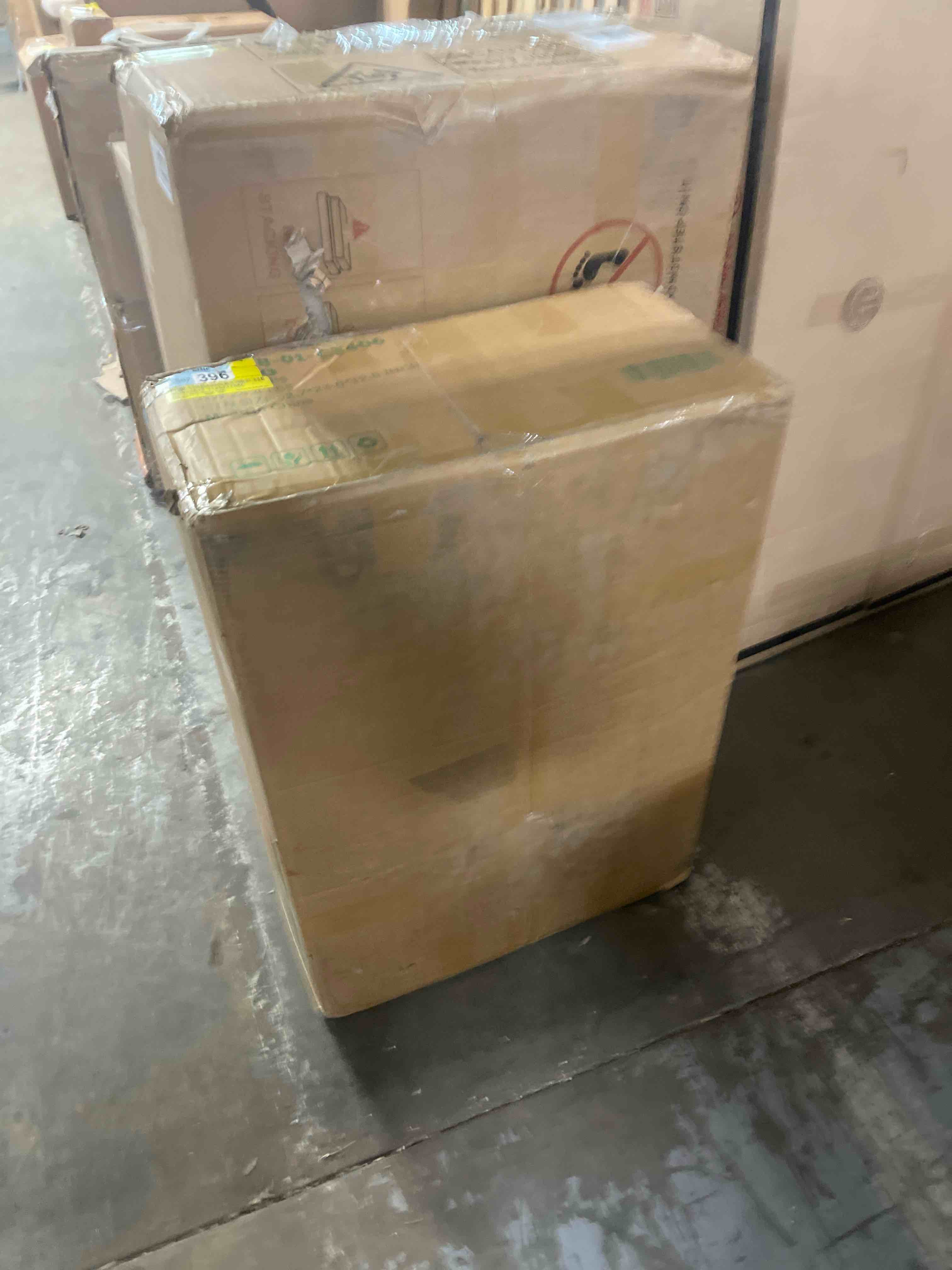 Condition photo showing As Is for belffin sectional sleeper sofa with pull out bed module. loveseat with pull out bed for sectional couch. beige.