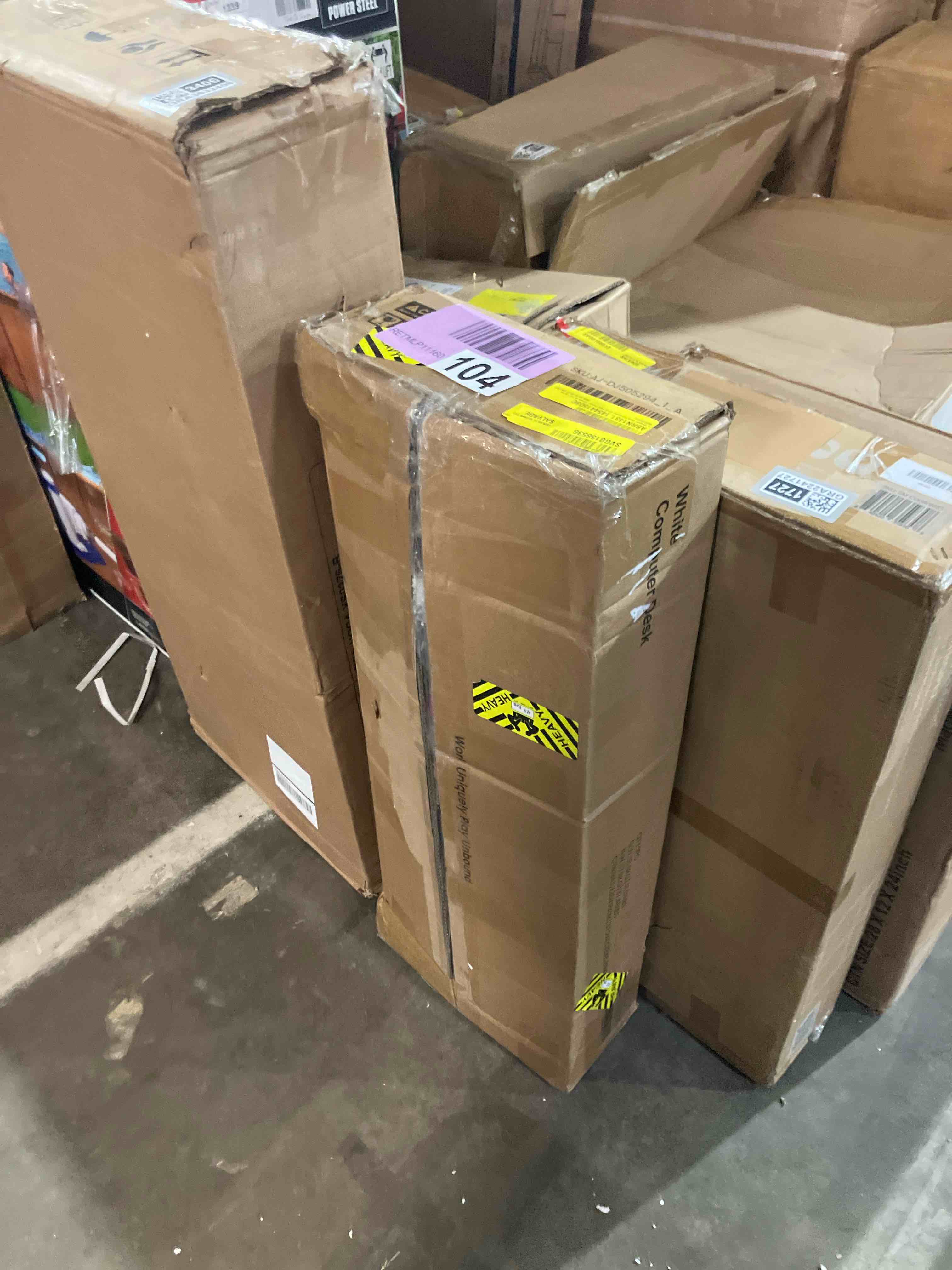 Condition photo showing As Is for L Shaped Computer Desk with LED Lights, Power Outlets & USB Charging Ports, Home Office Desk with Storage Drawers & Open Shelves, Sturdy Metal Frame Writing Study Table Gaming Workstation for Bedroom Living Room Apartment Small Space (Incomplete box 1/2)