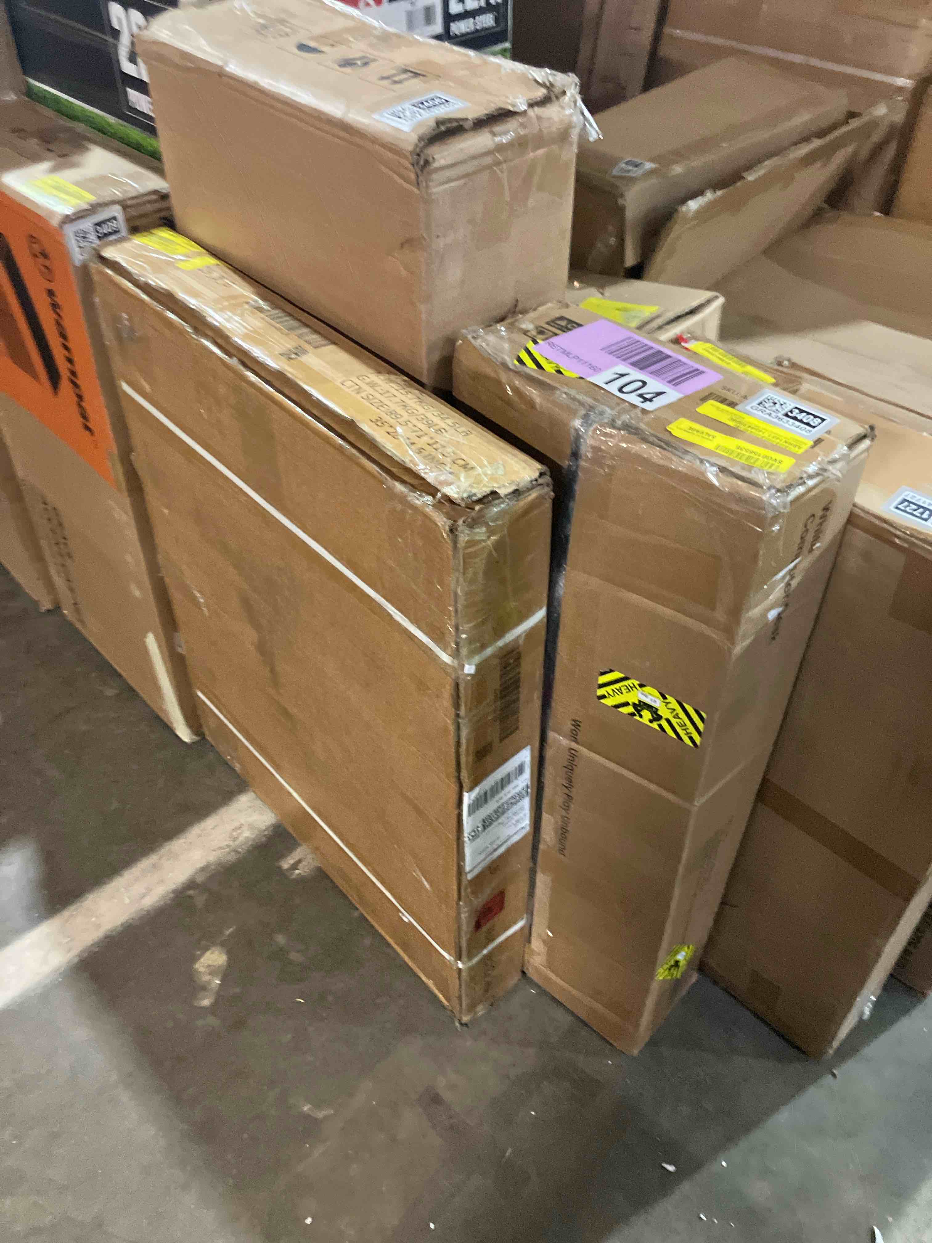 Condition photo showing As Is for Fluted Makeup Vanity Desk With Large Mirror And Lights, Vanity With Power Strip, 6 Open Shelves, 2 Cabinets,5 Drawer, Modern Dressing Table For Bedroom (Mirror only)