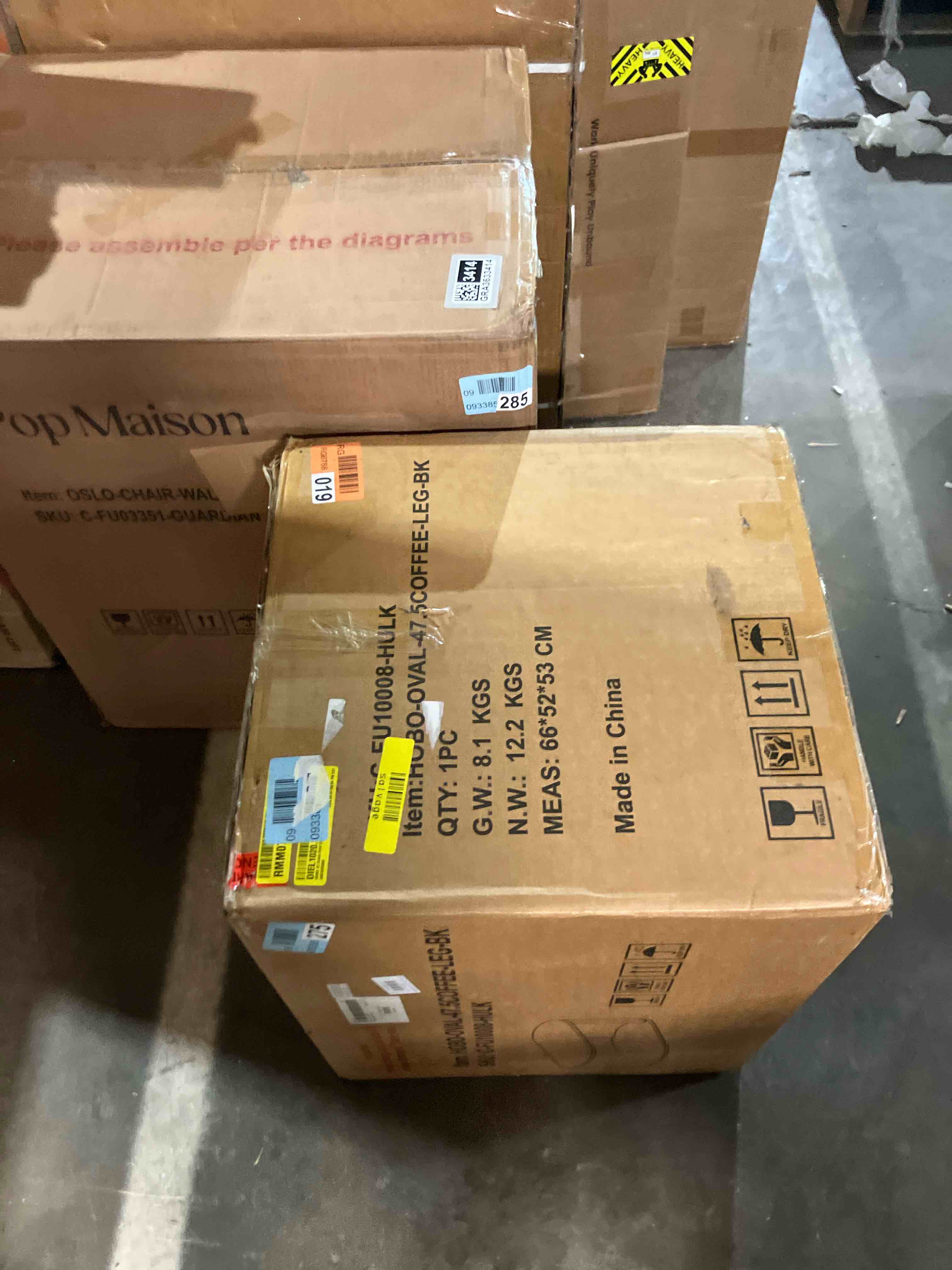 Condition photo showing As Is for Levian Oval 47.5" Storage Floor Shelf Coffee Table (Table leg only)