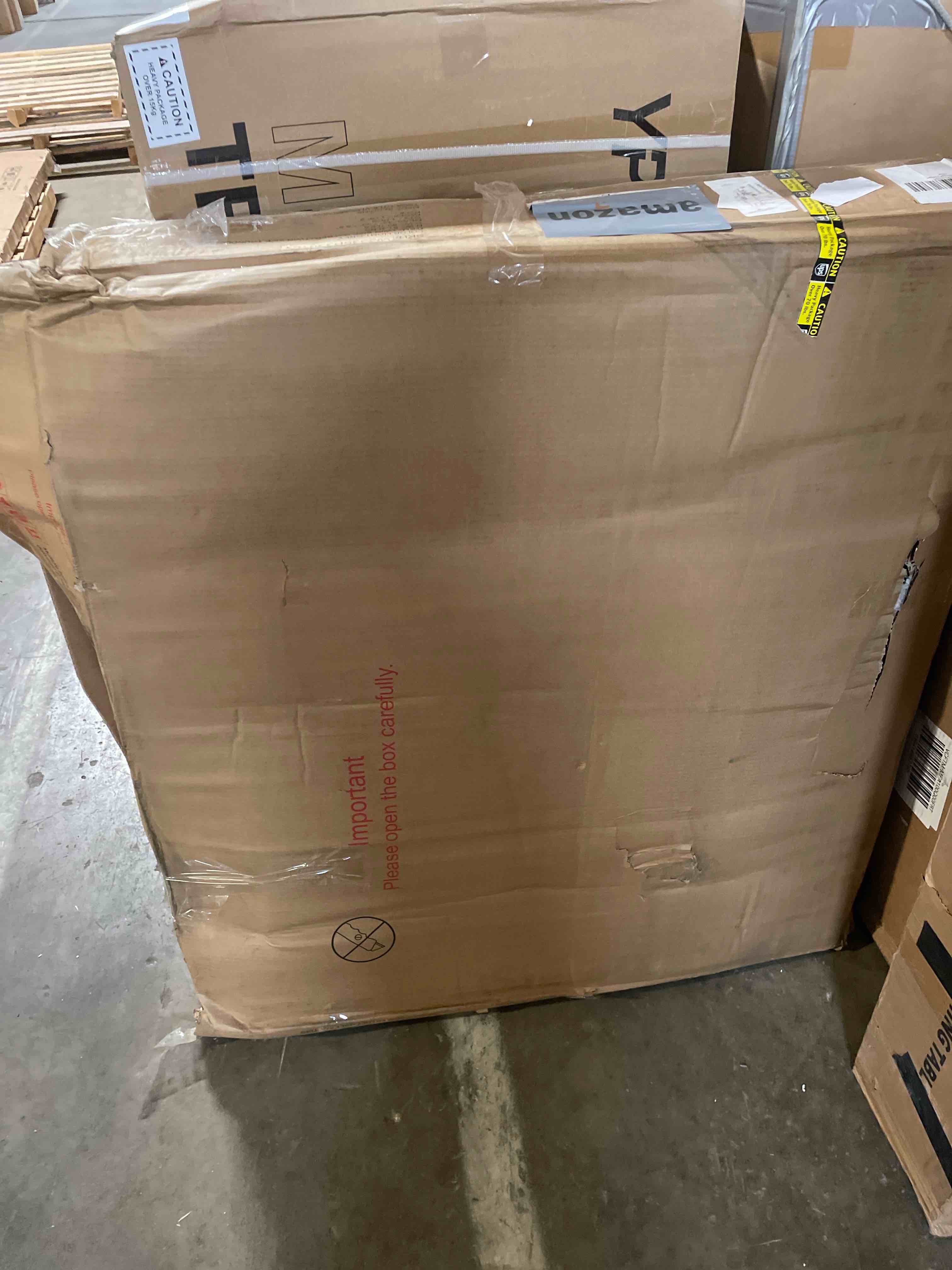 Condition photo showing As Is for upholstered daybed with trundle, twin size day bed w/button-tufted back and piping on waved-shape arms for bedroom or guest room, no box spring required, dark gray (incomplete)