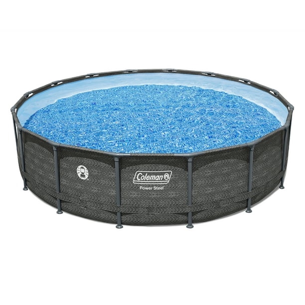coleman power steel 16 ft. x 42 in. round metal frame above ground pool set  