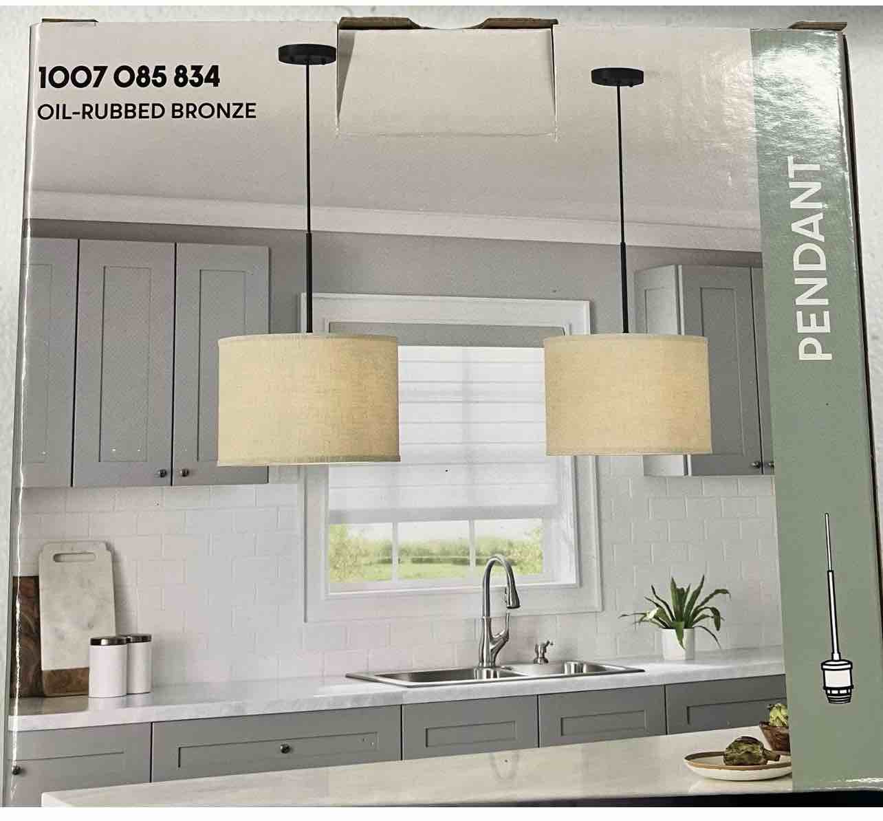 home depot metal rod and cord pendant kit- oil rubbed bronze