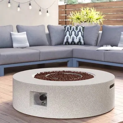 borgia concrete propane fire pit table 