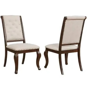 Brockway Cove Tufted Dining Chairs Cream and Antique Java (Set of 2)
