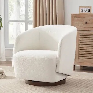 Cesreo Boucle Upholstered Swivel Accent Chair