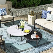 2 Piece Aluminum Patio Nesting Coffee Tables With Sintered Stone (Tabletop only)
