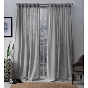 Grey ATI Home Bella Sheer Tab Top Curtain Panel