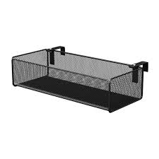 Black metal hanging shelf racks
