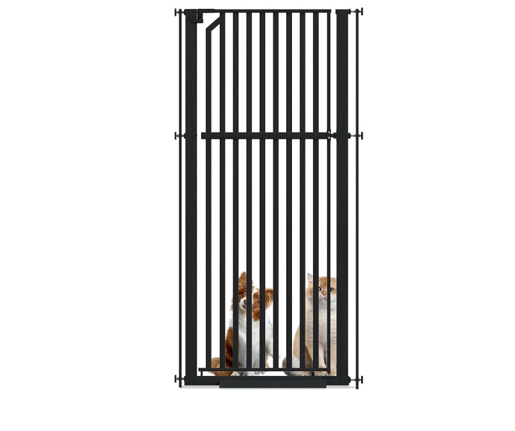 63" Extra Tall Pet Gate, Width Adjustable Pressure Mounted Cat Gate Auto-Close Dog Gate