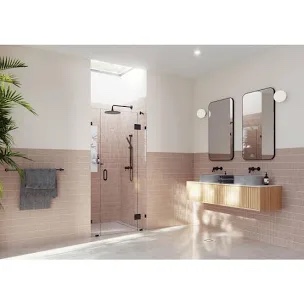 Stellar 40 in. W x 78 in. H Fully Frameless 3 Panel Inline Glass Hinged Shower Enclosure (Only box 2 of 5) Incomplete