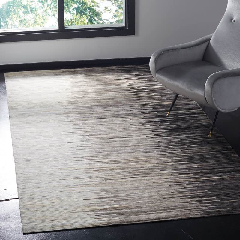 5’X8’ Patricio Studio Leather Hand Woven Leather Abstract Rug