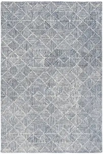 6’x9’ Linsly Handmade Blue/Ivory Rug