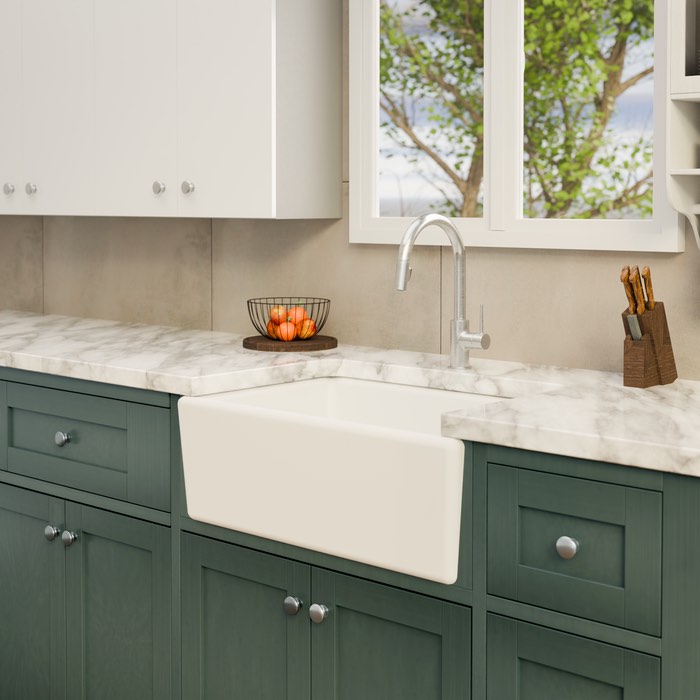 CHARLESTON 30’’ REVERSIBLE FIRECLAY FARMHOUSE KITCHEN SINK SET