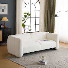 Chris 3Seater Sofa Armless Seat White Boucle (Missing boxes) 
