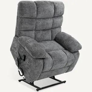 Power Lift Recliner Chair For Elderly With Massage And Heat, Lay Flat Recliner For Big And Tall, Brown