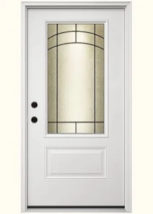36" x 80" Frosted Glass Fiberglass Front Door – Exterior Entry Door Set