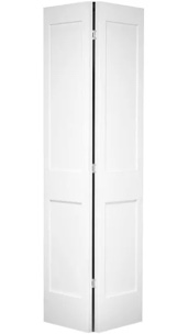 primed 2 panel solid core shaker bi-fold door