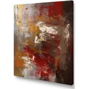 Ancient Italian Revelations In Gold And Red - Abstract Painting Canvas Prints