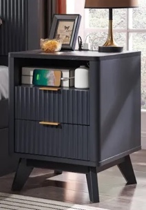 Hardester Vintage 2 Drawer Nightstand with Charging Station