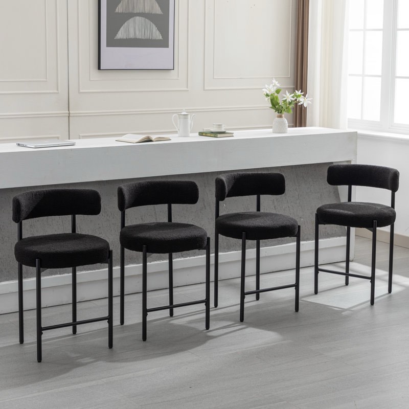 Najira Upholstered Counter Stool with Metal Frame