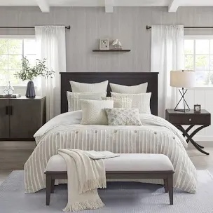 Madison Park Signature Essence Oversized Cotton Clipped Jacquard comforter Queen 