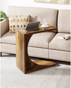 Heleana C-Shaped End Table for Couch, Sofa Side table 