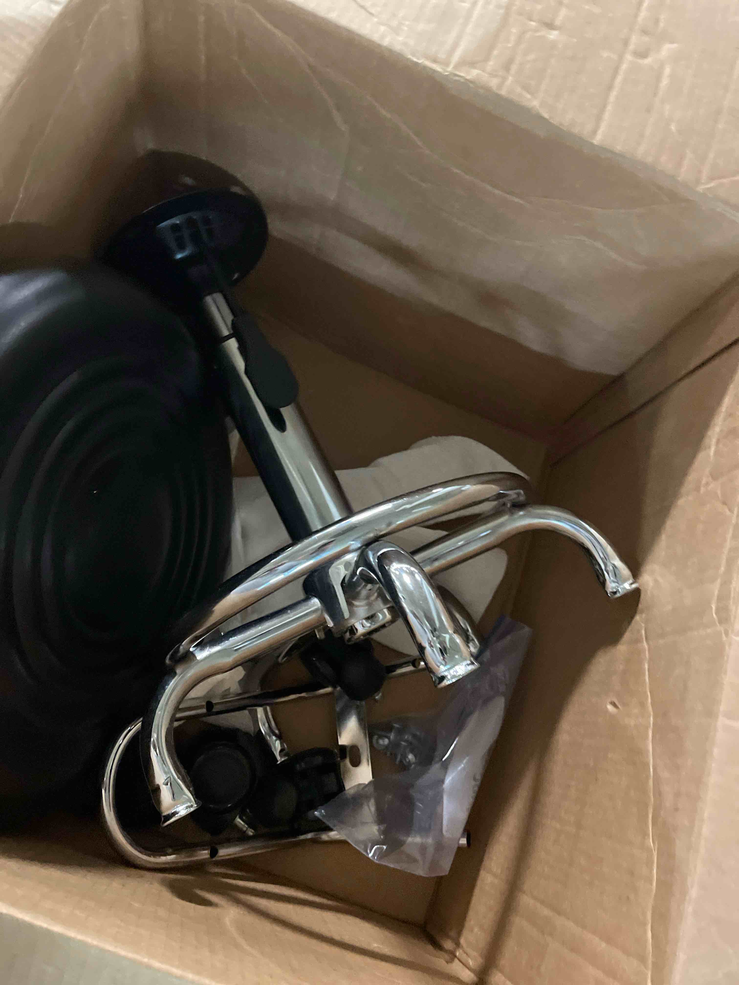 Condition photo showing As Is for KKTONER PU Leather Modern Round Rolling Stool with Footrest Height Adjustable Spa Drafting Salon Tattoo Work Massage Stools Task Chair Small (Black) (Missing wheel)