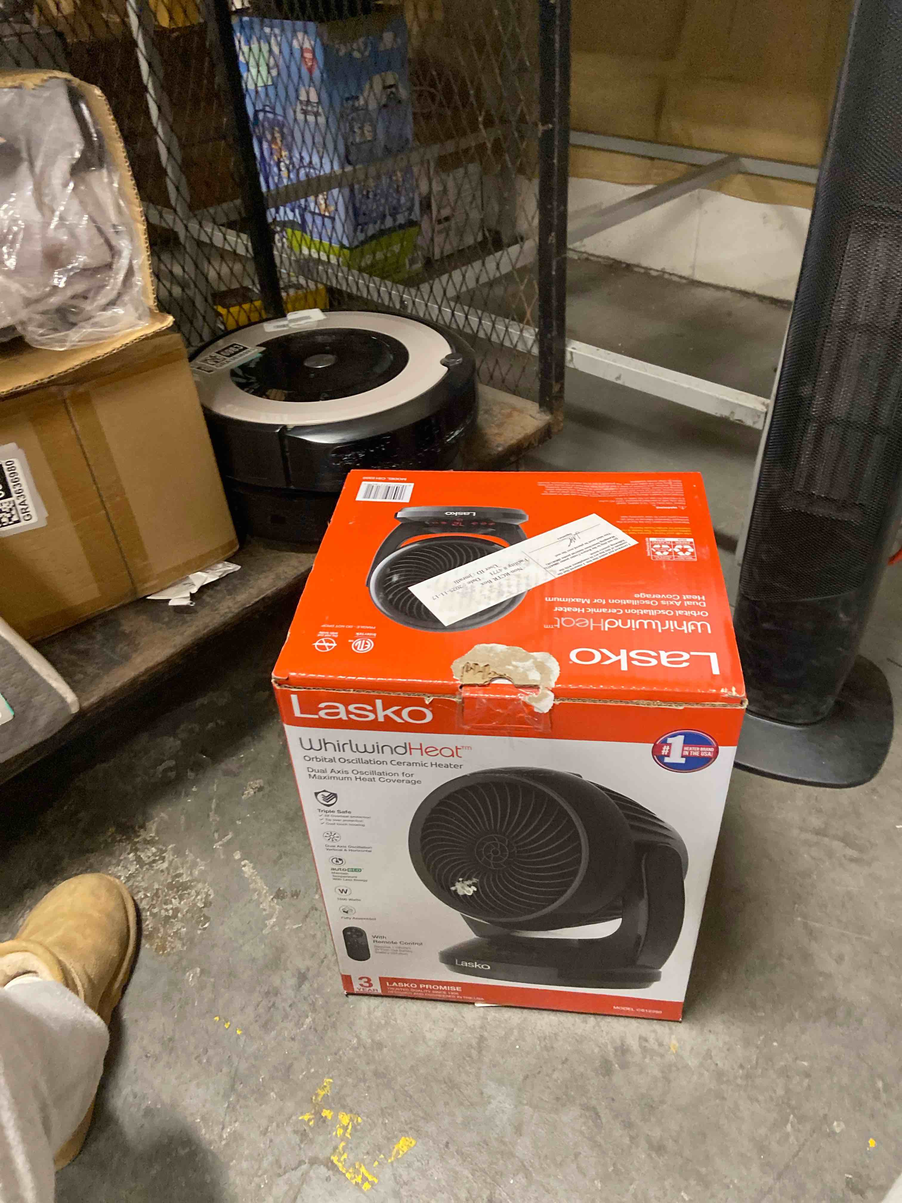 Condition photo showing New/Like New for lasko whirlwind heat orbital oscillation ceramic space heater with remote