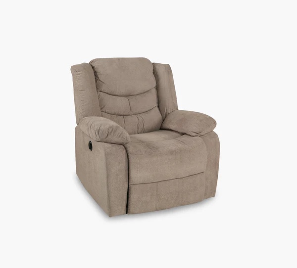 Cosmic Lay Sofa Chair in Light Brown Linen. 