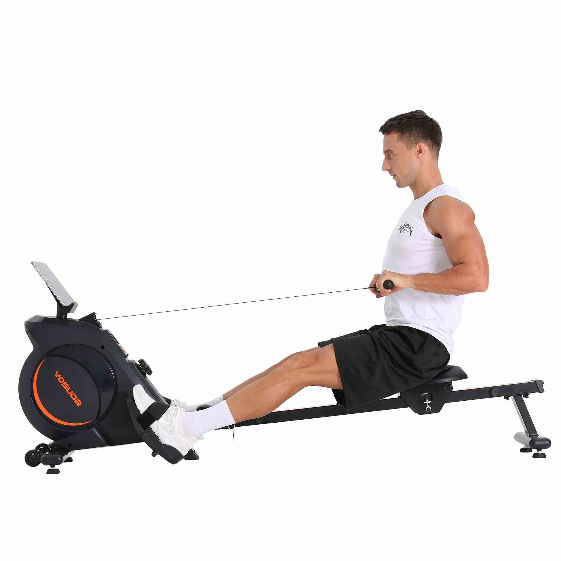 YOSUDA Rowing Machine 100, Foldable Rower for Home Use with Bluetooth, App Supported, Tablet Holder and Comfortable Seat Cushion