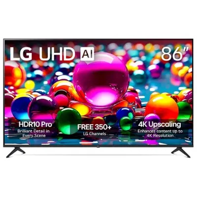  LG - 86” Class UA77 Series LED AI 4K UHD Smart webOS TV. Tested- Working Condition Verified
