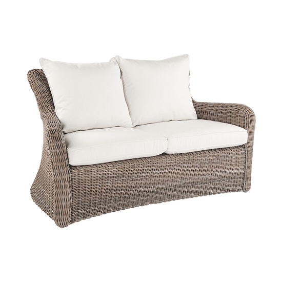 Kingsley Bate 3 Piece Outdoor Wicker Set, 3 Seater Sofa, Curved Wicker Chair, and Modern Club Chair in Oyster Grey. Cushions Sold Separately for Your Customization 