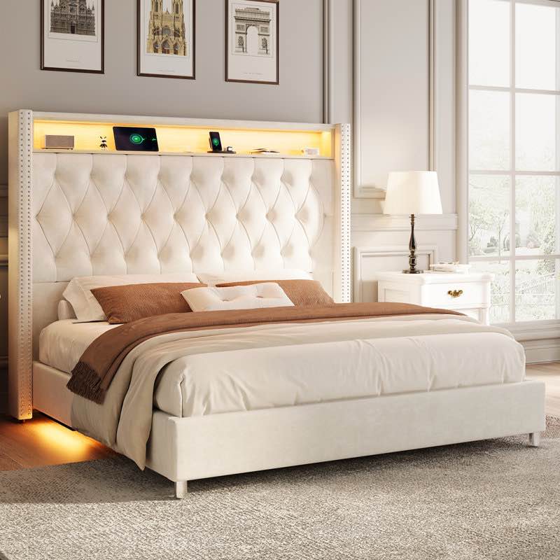 Ashaya Upholstered Wingback Storage Bed By Wade Logan®