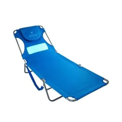 Ostrich Beach Lounge Chair, Folding & Reclining Outdoor Chaise Lounger, Blue - Portable Adjustable Recliner Chair for Lawn, Pool, Patio, Garden, and Yard