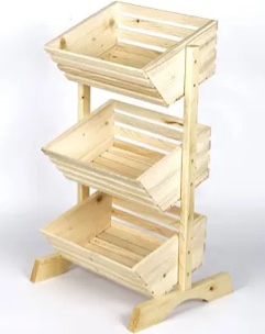 Handmade 3 Tier Fruit Basket, Wooden Fruit Bowl Holder, Vegetable