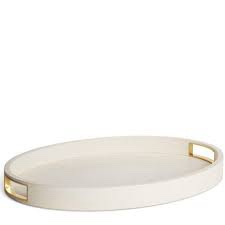 Aerin beige and gold platter