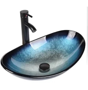 Weed Logan Beto 13.8” tempered glass oval bathroom sink