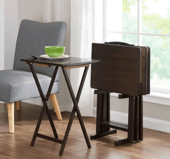 set of two folding TV table trays 