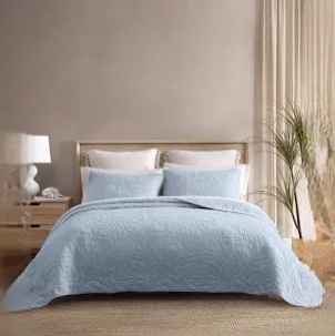 Tommy Bahama Solid Costa Sera Stitch Cotton Reversible Queen Quilt