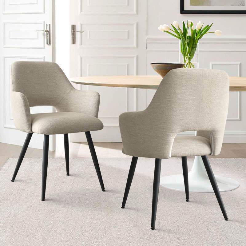 Matsuichi Fabric Upholstered Arm Chair (Set of 2)