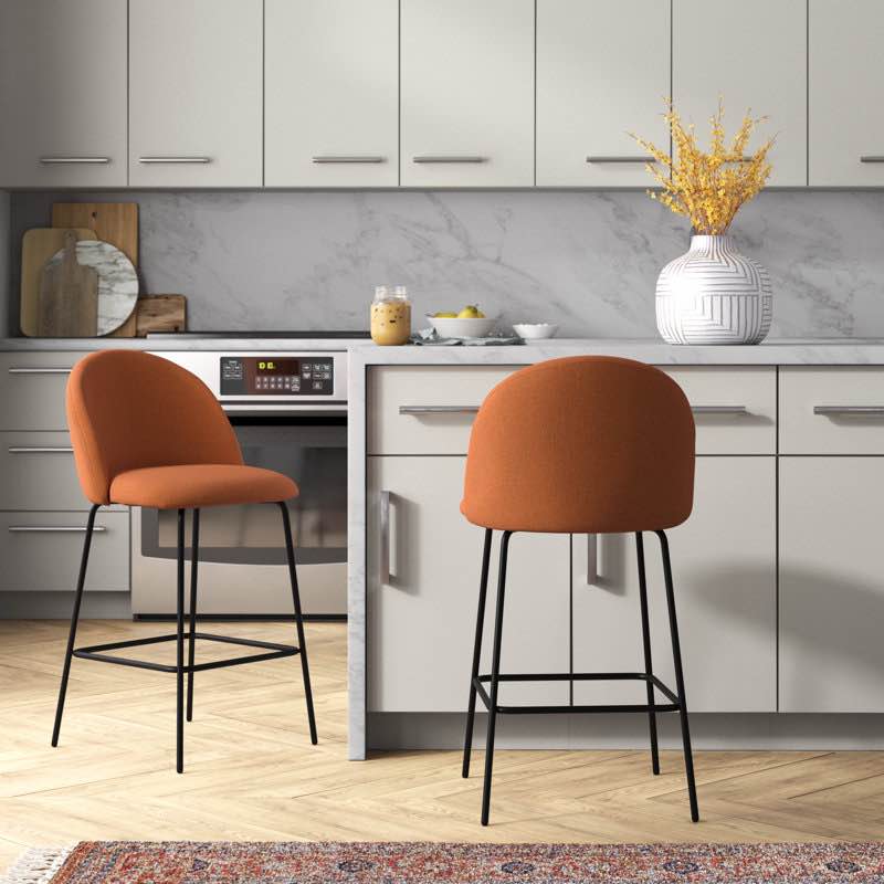 Ballance 25'' Upholstered Low Back Counter Stool (Set of 2)