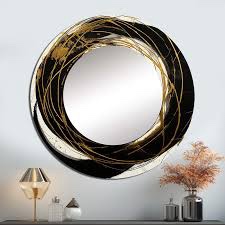 Quwanna Black And Gold The Art Of Chaos III - Abstract Painting Mirror