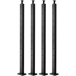 4-Pack Cable Railing Post 36x2x2 In Steel Horizontal Hole Deck Railing