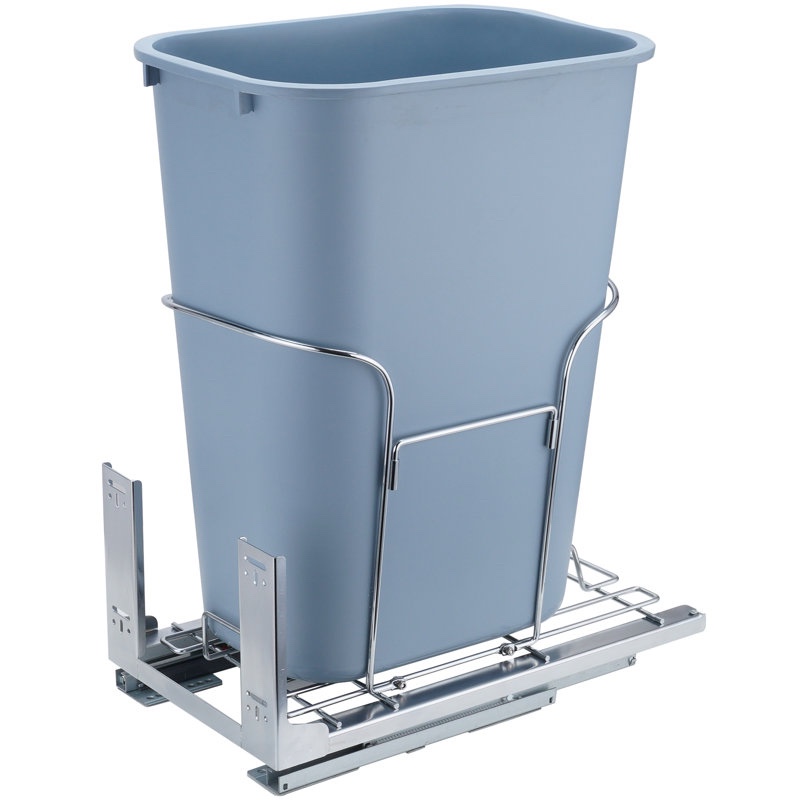 Plastic Open Pull Out Trash Can - 9.24 Gallons